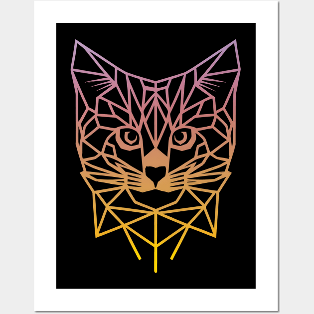 Geometric Cat Portraits Wall Art by SimpliPrinter